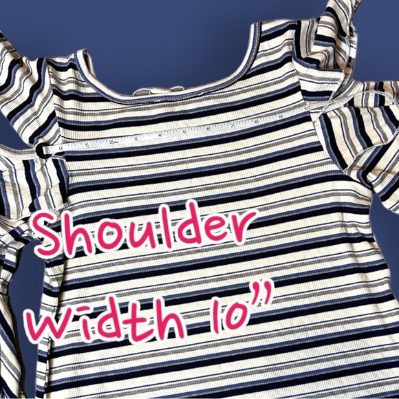 ๐HOST PICK๐NWT Truly Me Girls By Sara Sara Stripped Ruffle Sleeve Dress. 10 - Picture 10 of 12